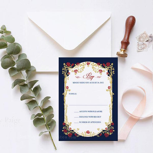 Be Our Guest Fairytale Quinceañera Invitation Framed Acrylic Wedding Invitations CWIA70